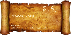 Prorok Vazul névjegykártya
